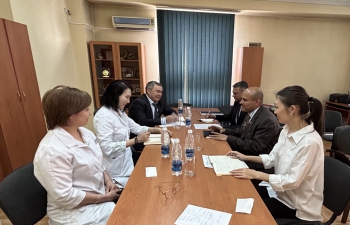Ambassador Arun K. Chatterjee's Visit to Kyrgyz-India Mountain Biomedical Centre in Bishkek on 10 May 2023