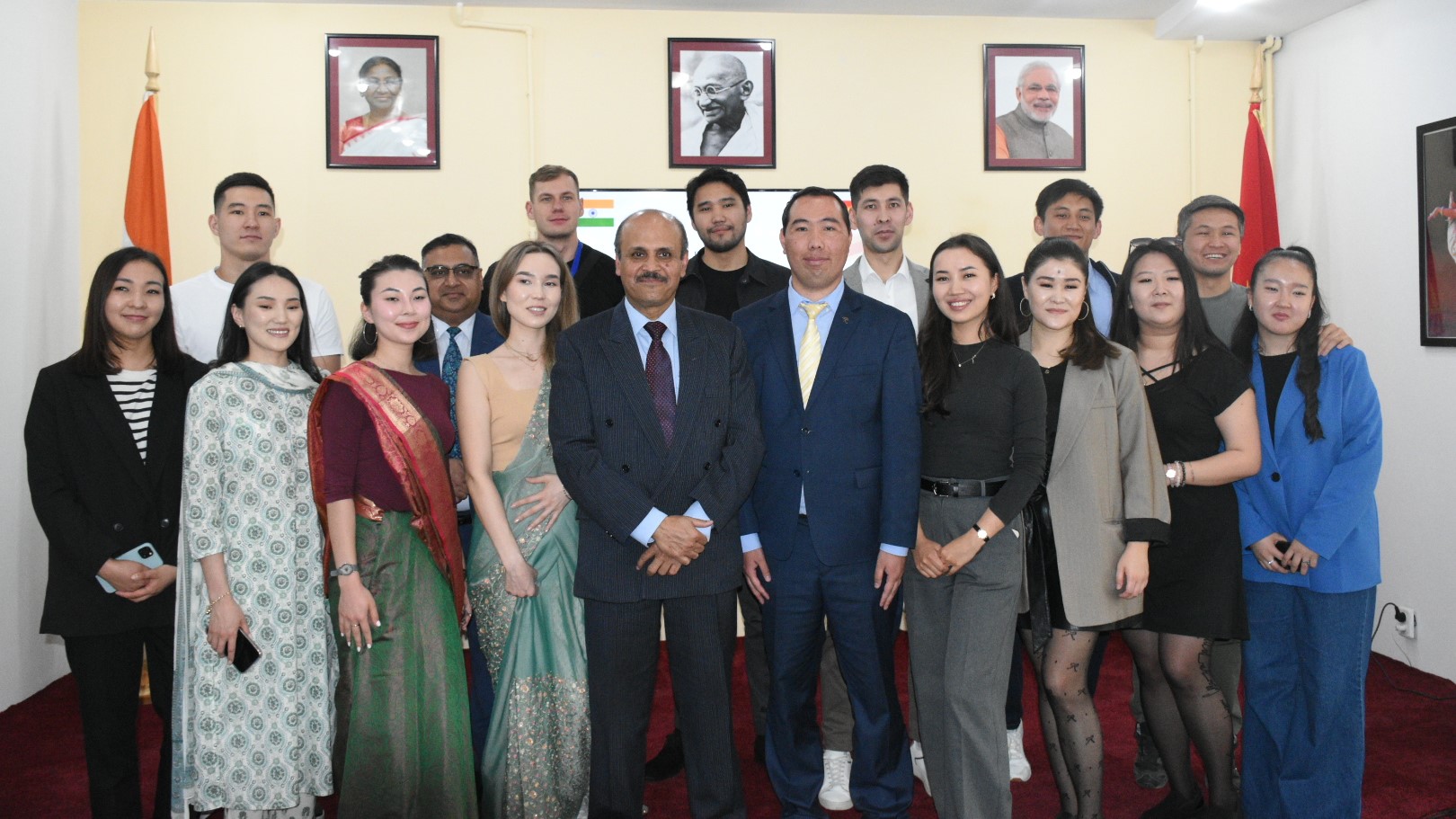 Media interaction with the 20 member Youth Delegation from Kyrgyzstan which visited India from March 5-13, 2024 at the Embassy of India, Bishkek